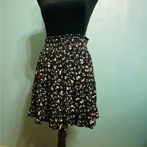 Hippie Rose Black Floral Skater Skirt